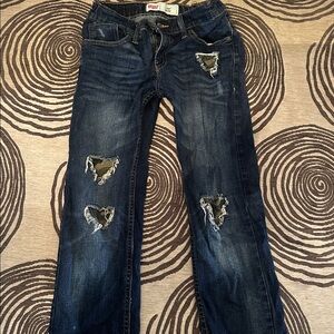 Signature by Levi Strauss Kids Dark Blue Distressed Jeans